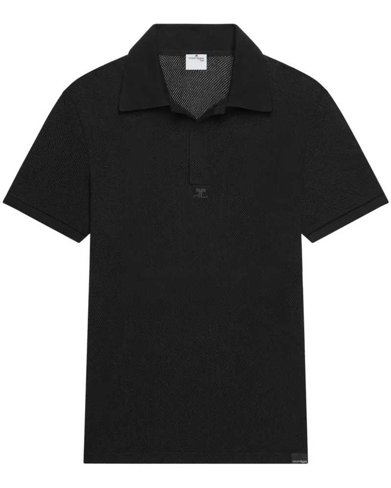 Courrèges Poloshirt aus Mesh - Schwarz Schwarz