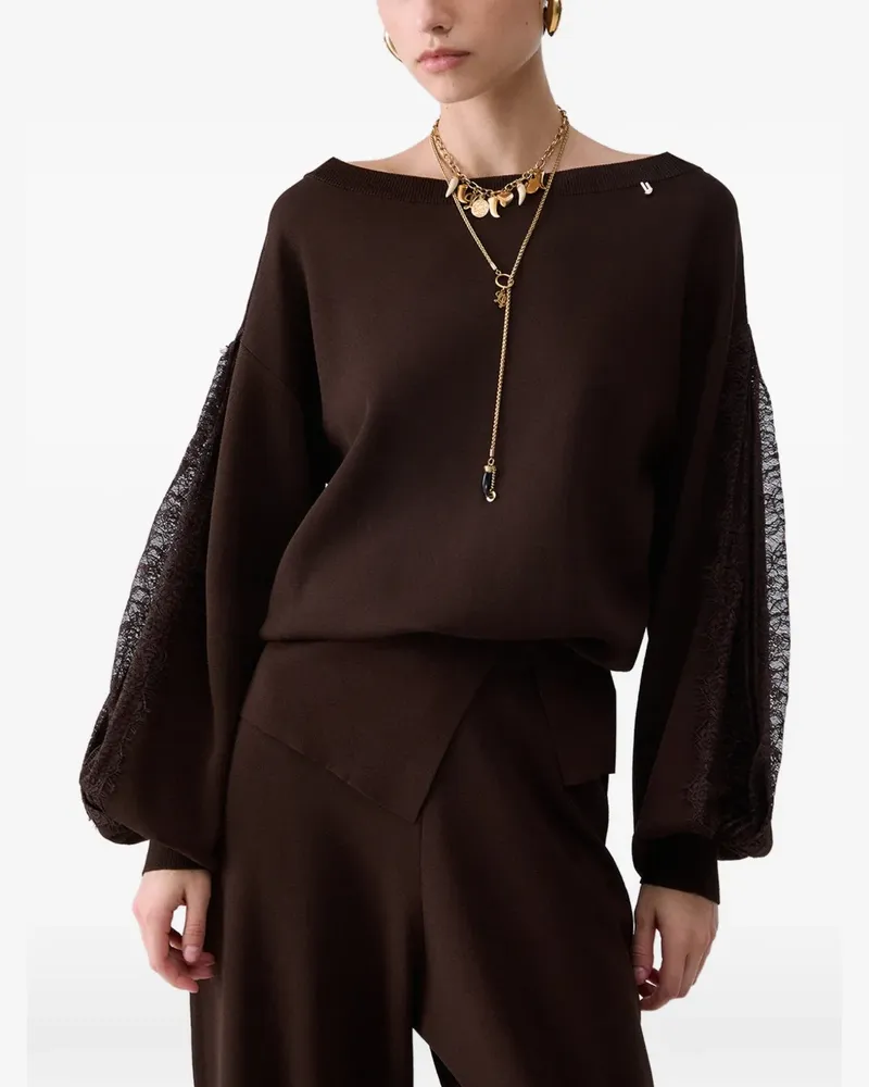 Liu Jo Pullover mit Spitzeneinsätzen - Braun Braun