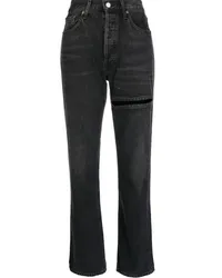 AGOLDE Halbhohe Straight-Leg-Jeans Schwarz