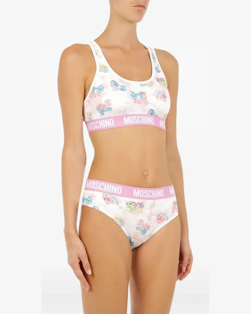 Moschino My Little Pony Pyjama mit Logo-Bund - Weiß Weiß