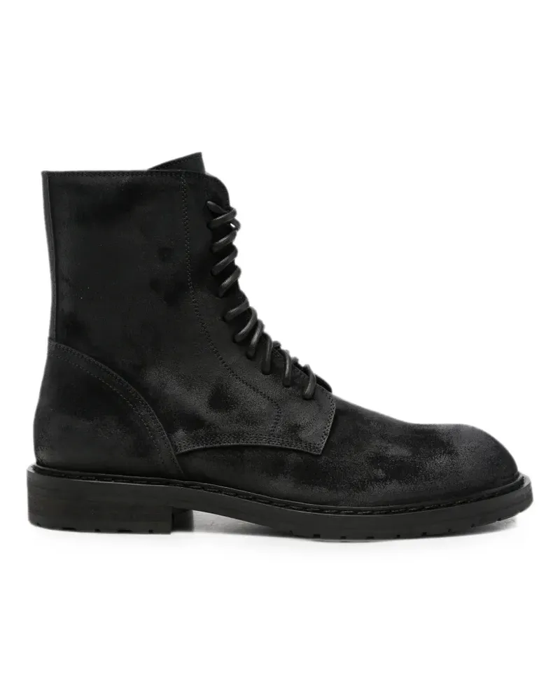 Ann Demeulemeester Bikerstiefel mit Schnürung - Schwarz Schwarz