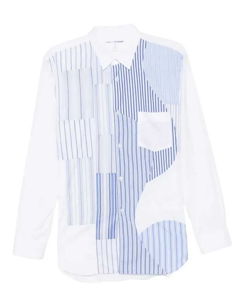 Comme des Garçons patchwork striped shirt - Blau Blau