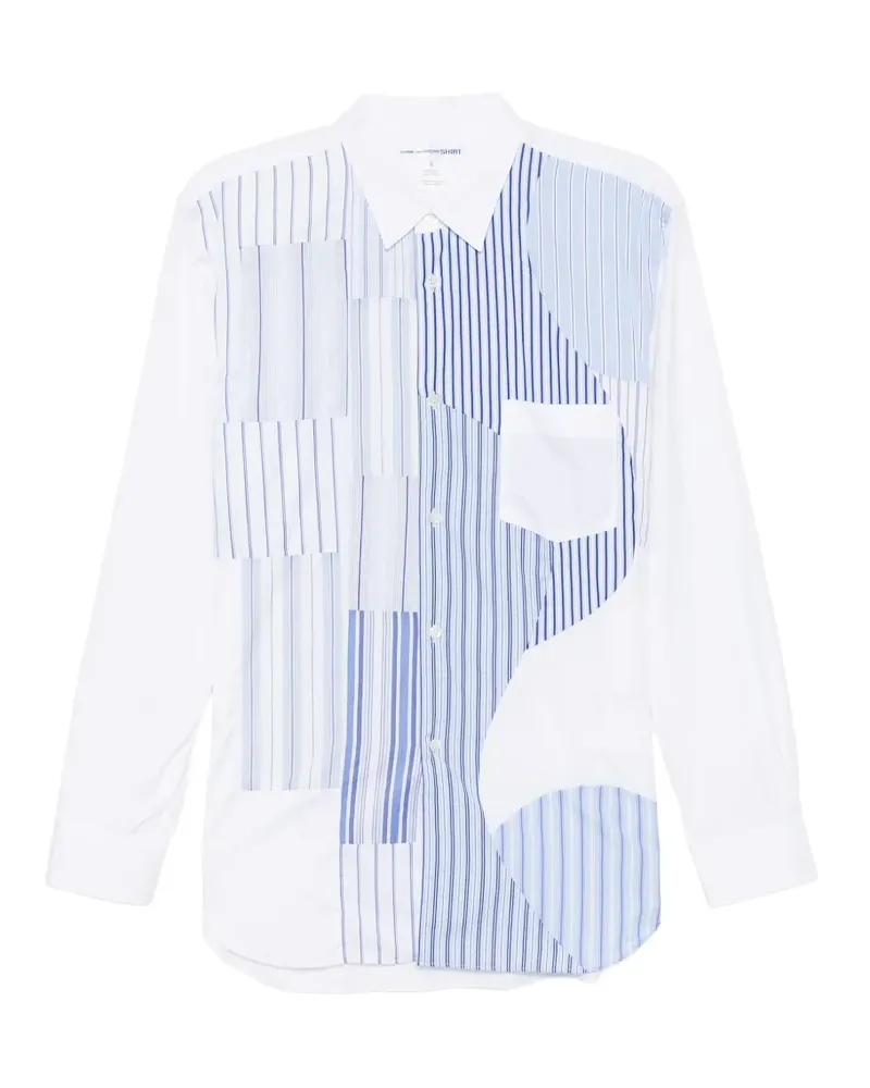 Comme des Garçons patchwork striped shirt - Blau Blau