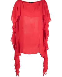 Blumarine Semi-transparentes Oberteil Rot