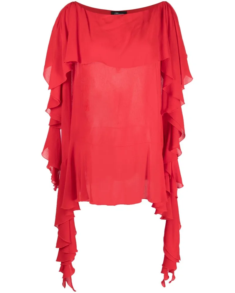 Blumarine Semi-transparentes Oberteil - Rot Rot