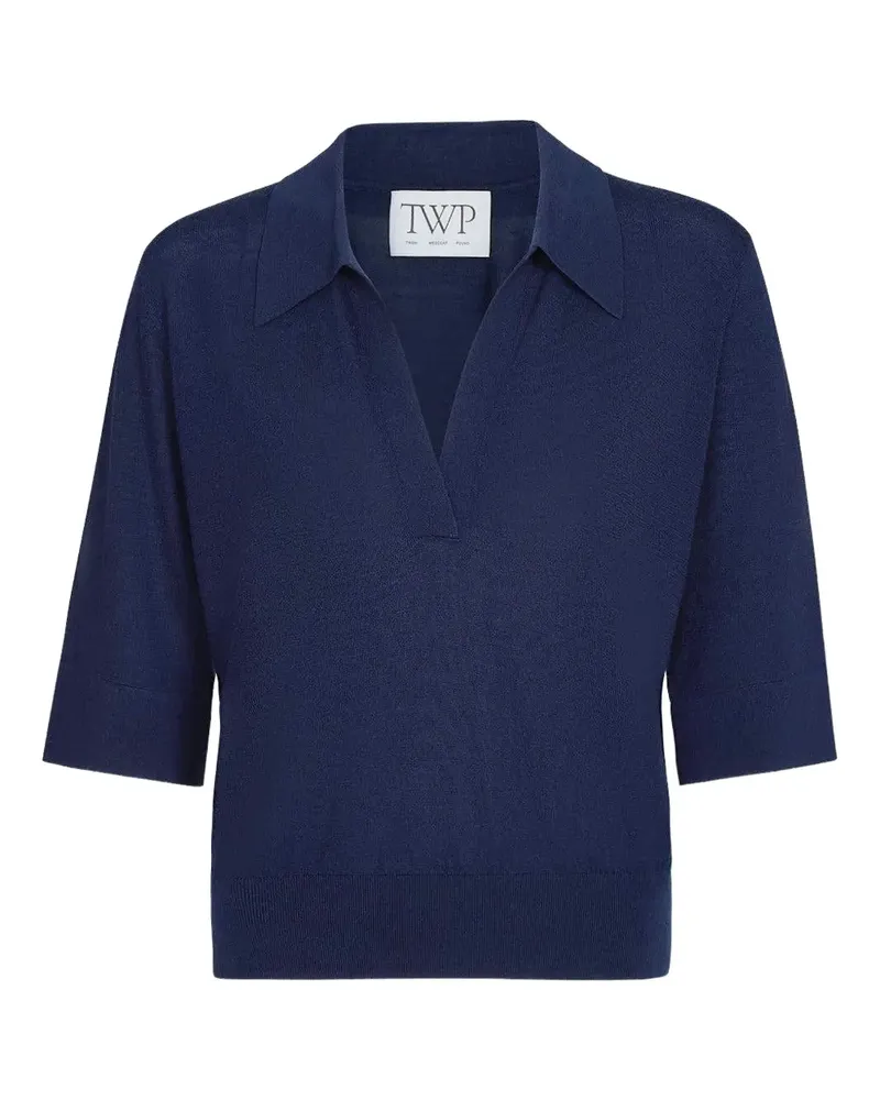 TWP V-neck polo shirt - Blau Blau