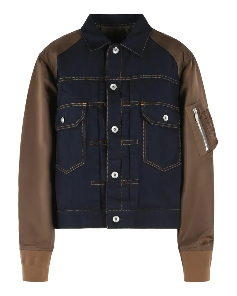 Sacai contrast-stitch denim jacket - Blau Blau