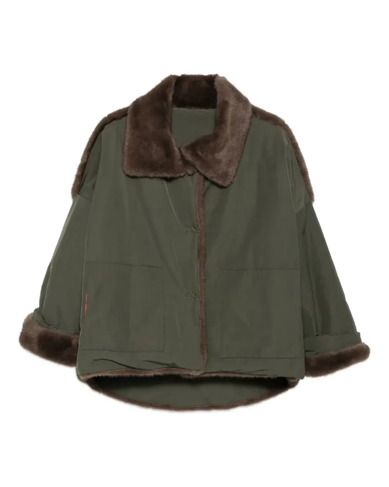 Collection Privée? Jacke mit Faux-Fur-Besatz - Grün Grün