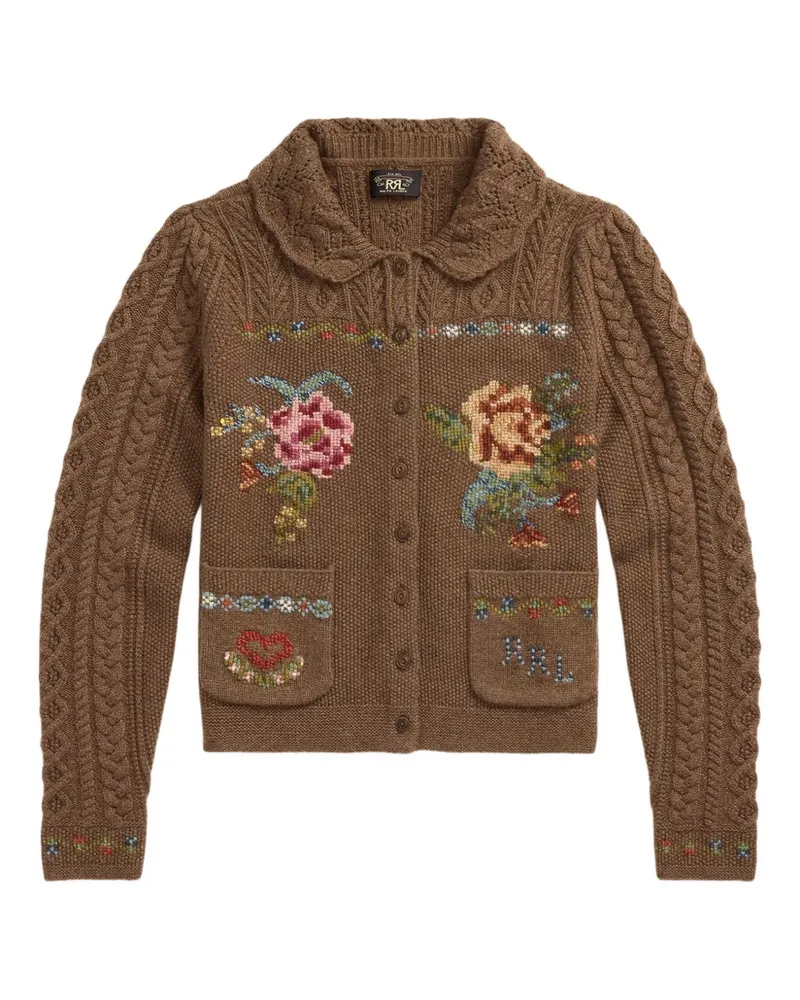 Ralph Lauren Cardigan mit Blumenstickerei - Braun Braun