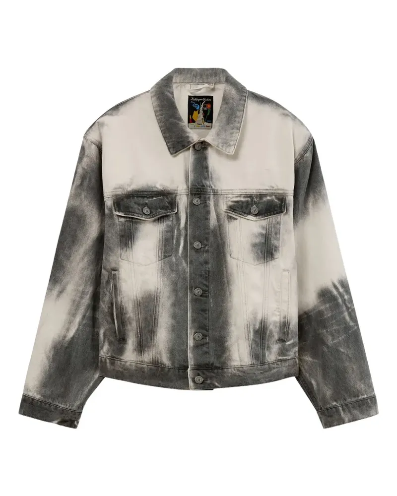 KidSuper White Washed Doves denim jacket - Grau Grau