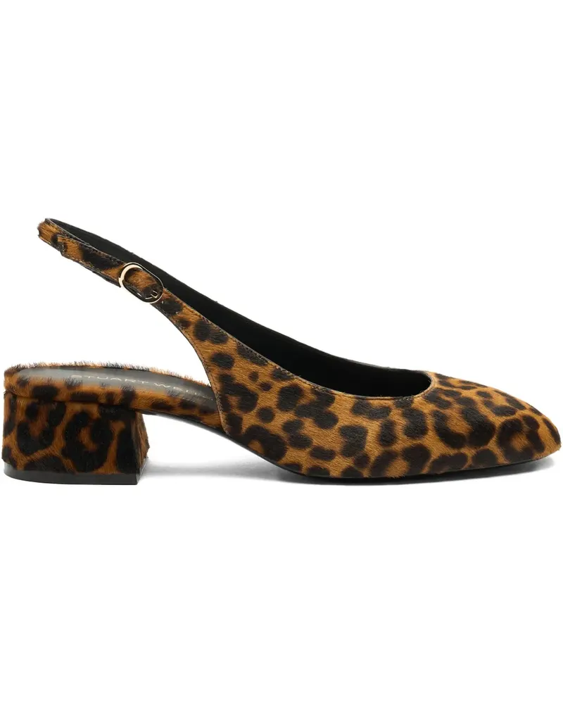 Stuart Weitzman Maeve Slingback-Pumps mit Leoparden 35mm - Braun Braun