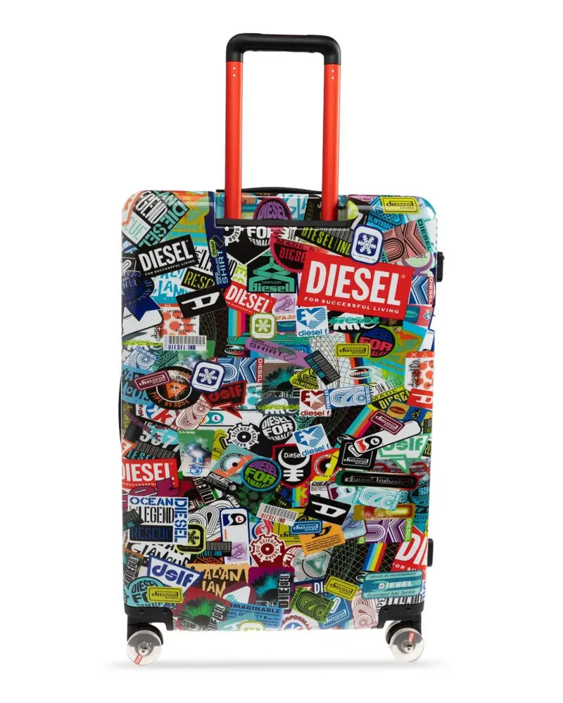 Diesel sticker-print suitcase - Rot Rot