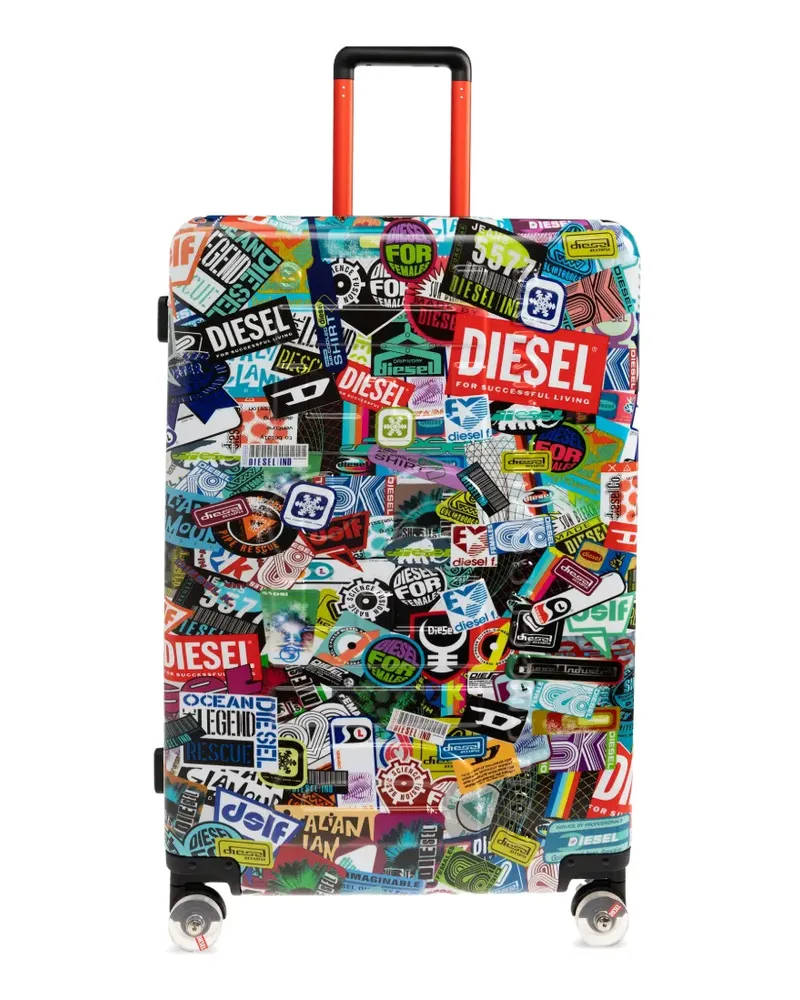 Diesel sticker-print suitcase - Rot Rot