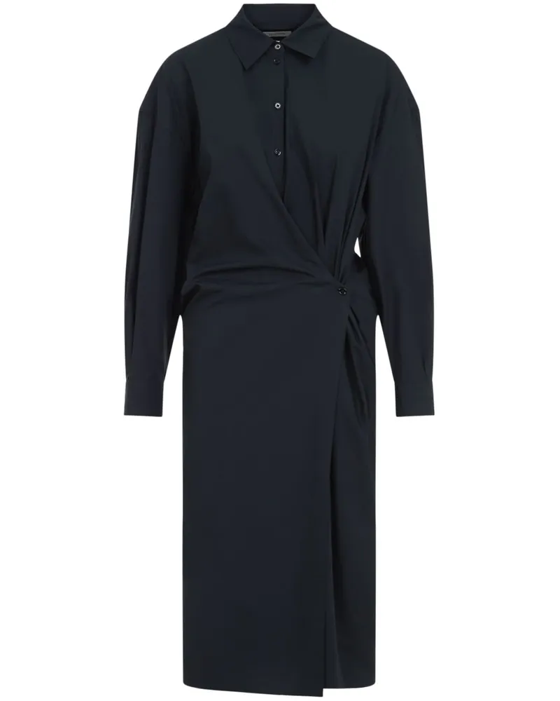 Christophe Lemaire Drapiertes Midikleid - Schwarz Schwarz