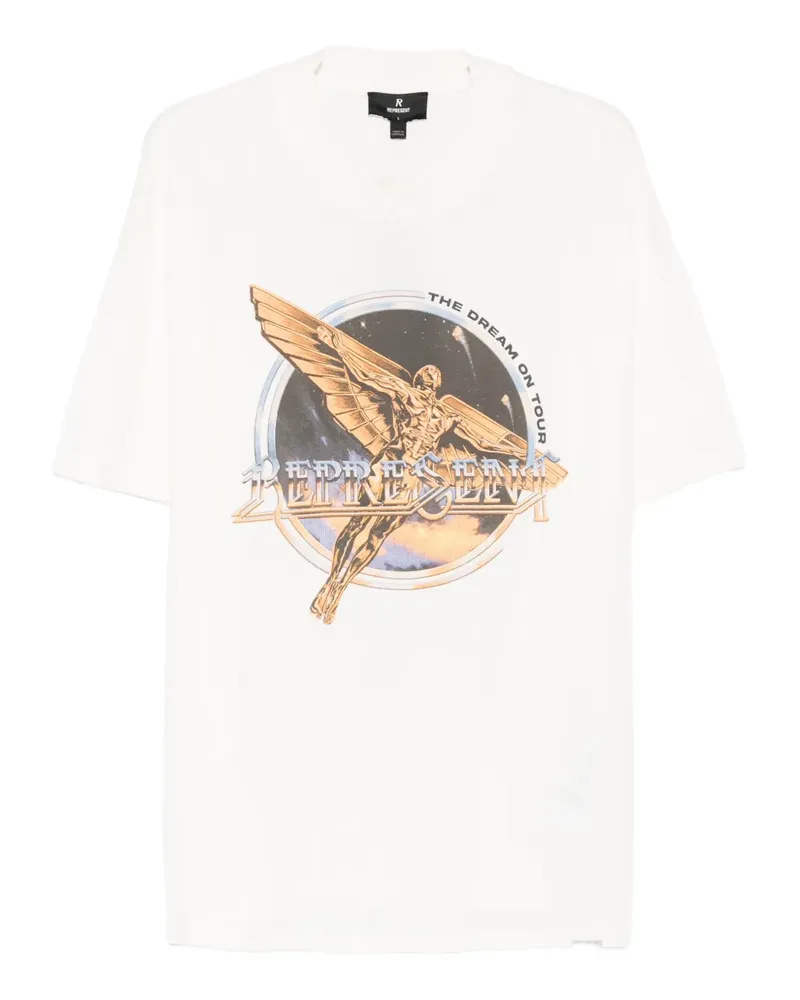 REPRESENT Goulden Tour T-Shirt mit grafischem Print - Weiß Weiß