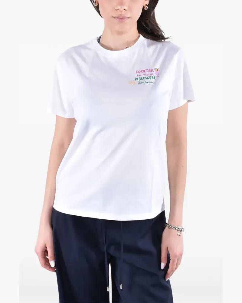 MC2 Saint Barth T-Shirt mit Logo-Stickerei - Weiß Weiß