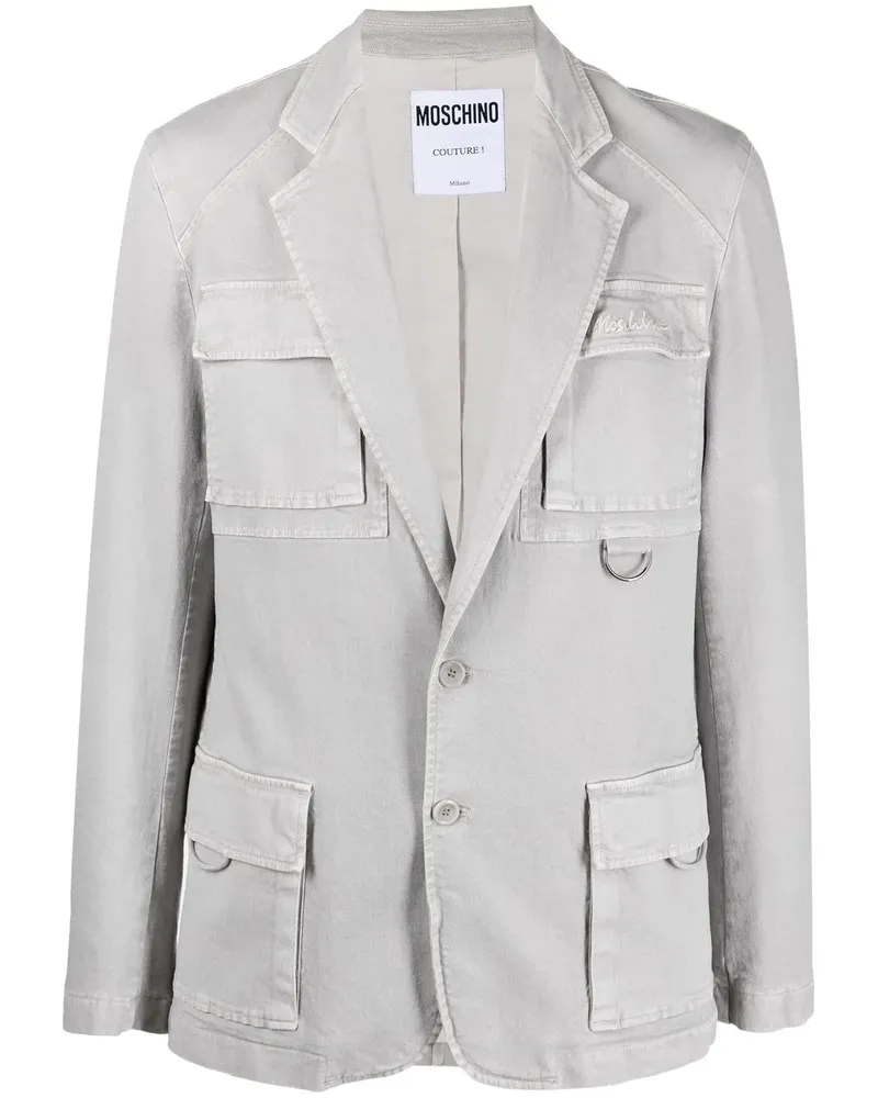 Moschino Safarijacke im Military-Look - Grau Grau