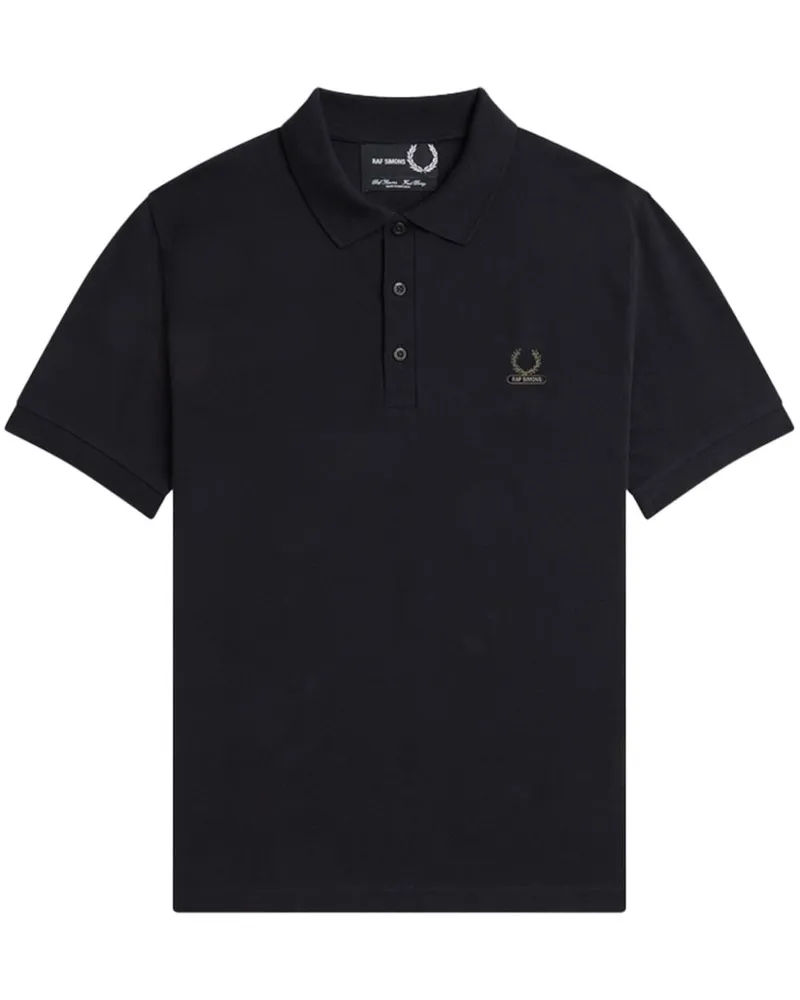 Raf Simons Poloshirt mit Logo-Stickerei Schwarz