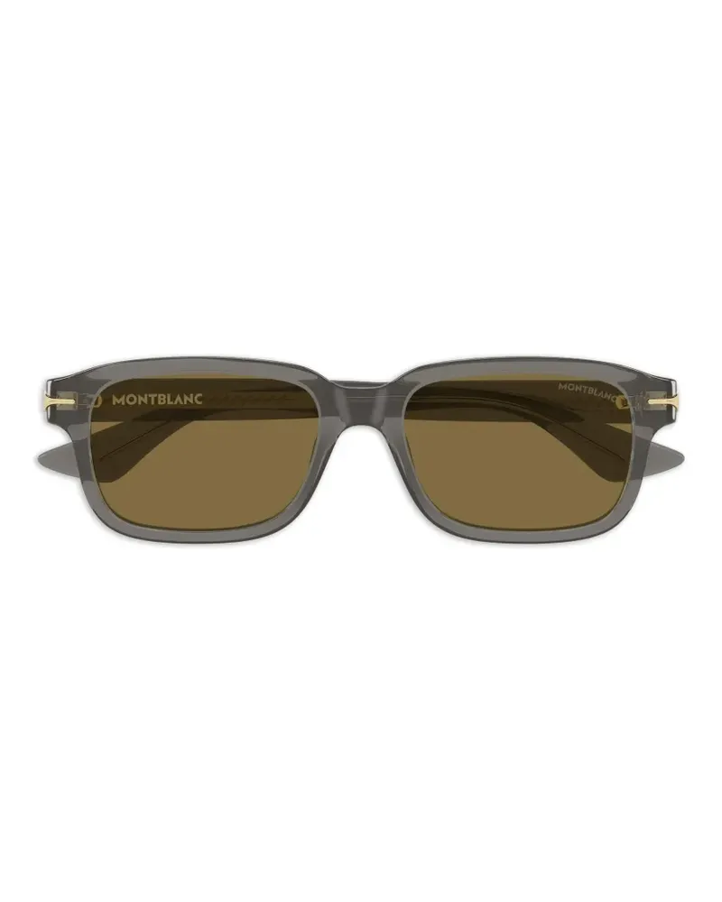 Montblanc Sonnenbrille mit eckigem Gestell - Grau Grau