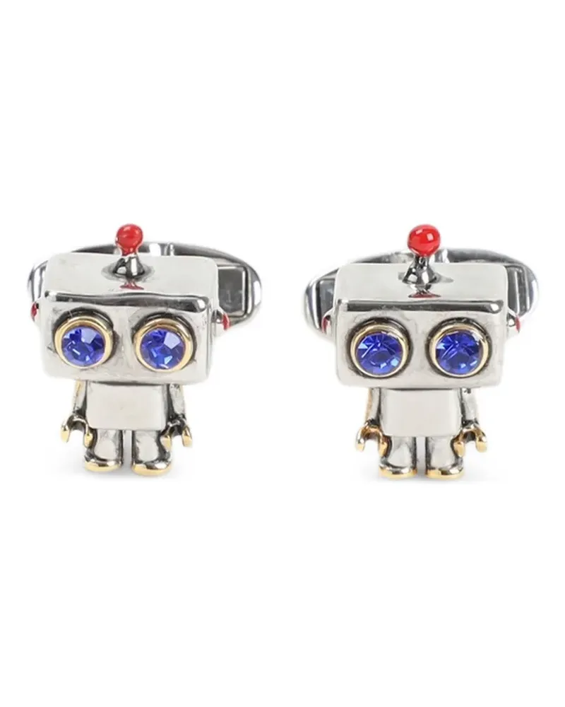 Paul Smith robot-motif cufflinks - Silber Silber