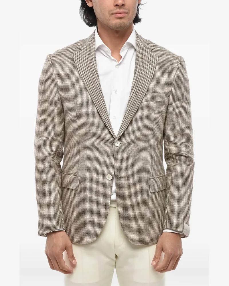 Corneliani houndstooth-pattern blazer - Braun Braun