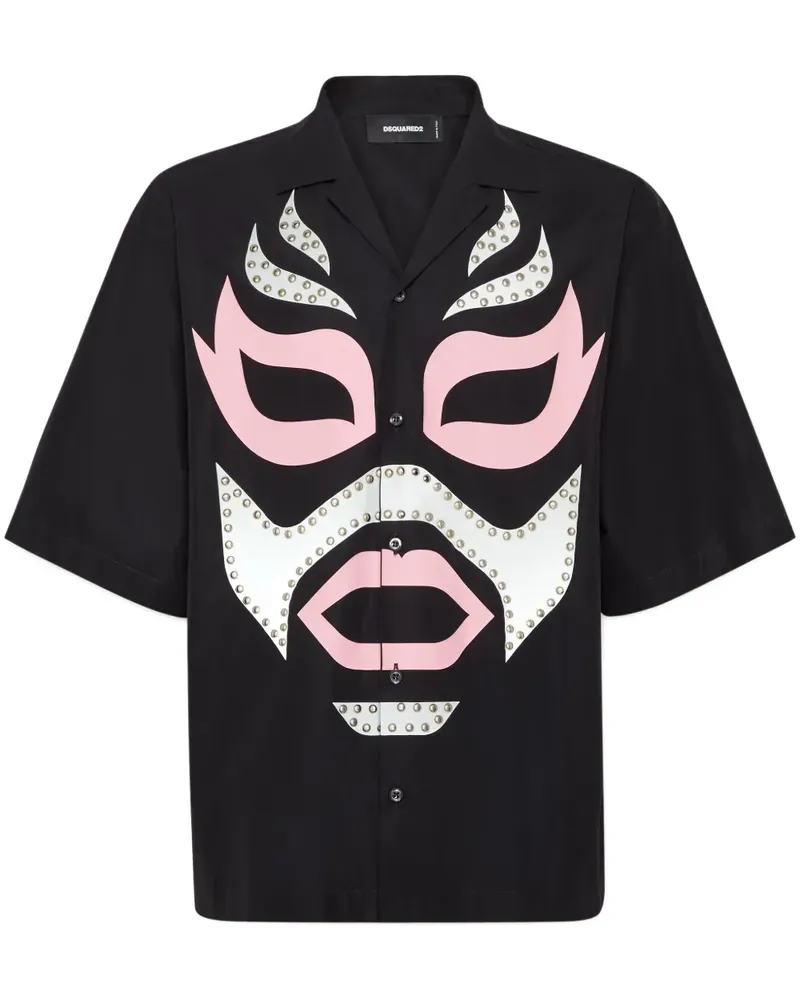 Dsquared2 Kurzärmeliges Hemd mit Nieten - Schwarz Schwarz