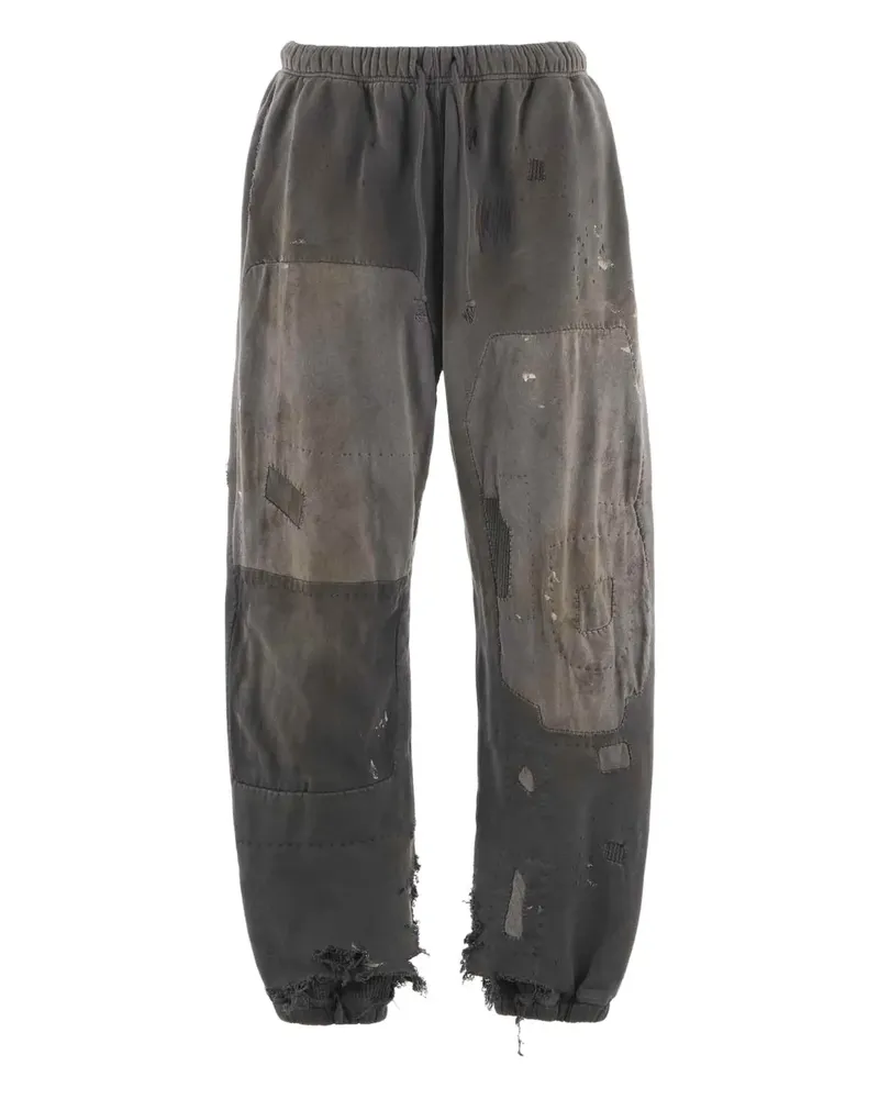 SAINT MXXXXXX patchwork frayed track pants - Grau Grau