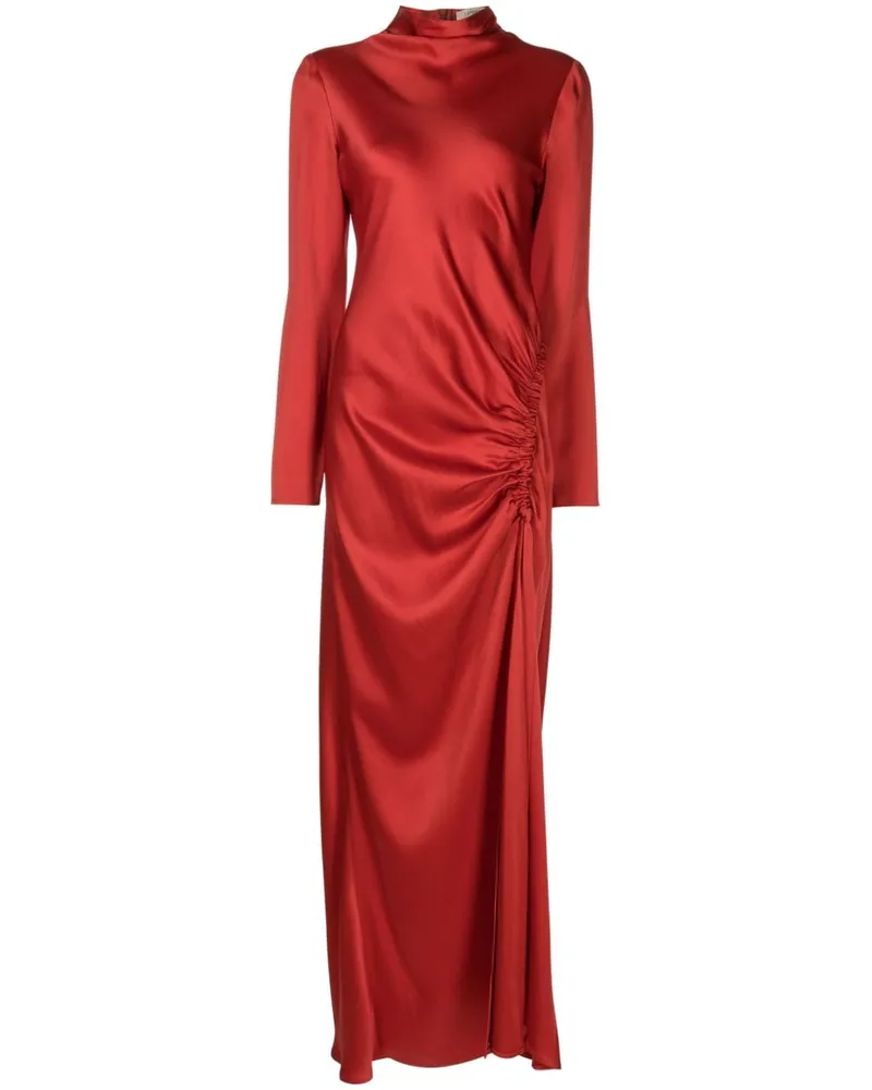 LAPOINTE Gerafftes Abendkleid Rot