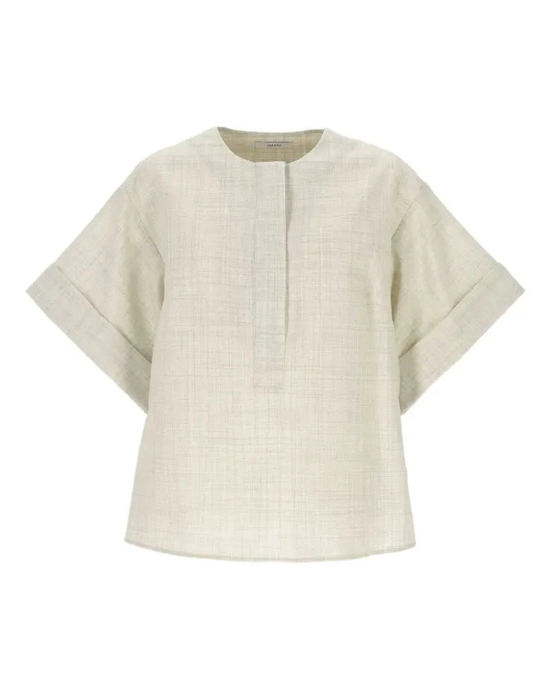 Joseph Yani concealed-placket turn-up cuff blouse - Nude Nude