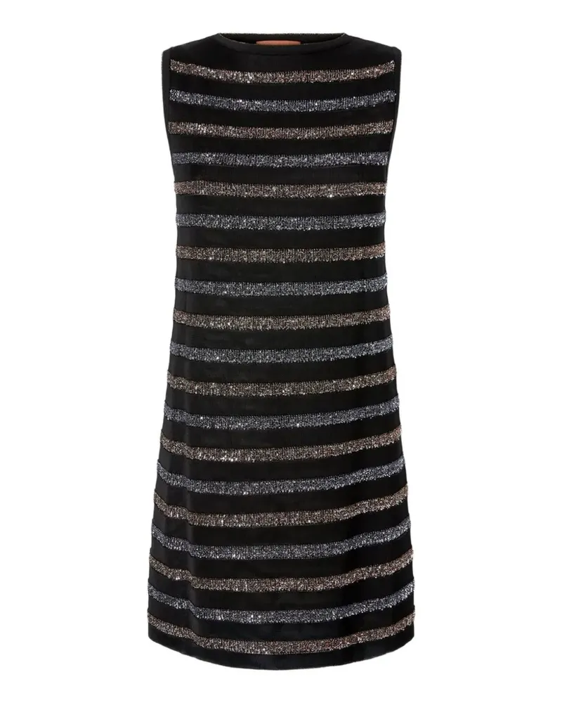 Missoni Gestreiftes Minikleid mit Pailletten - Schwarz Schwarz