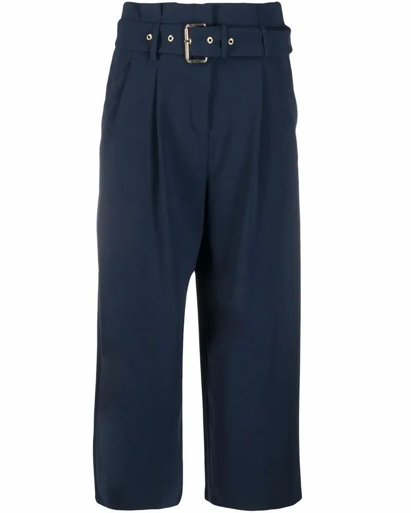 Michael Kors Cropped-Hose mit Gürtel - Blau Blau