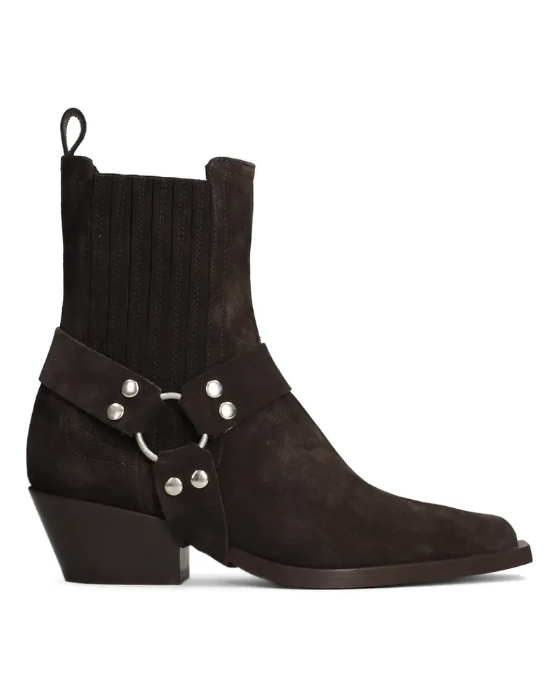 Bibi Lou Cowboystiefel mit Harness-Detail - Braun Braun