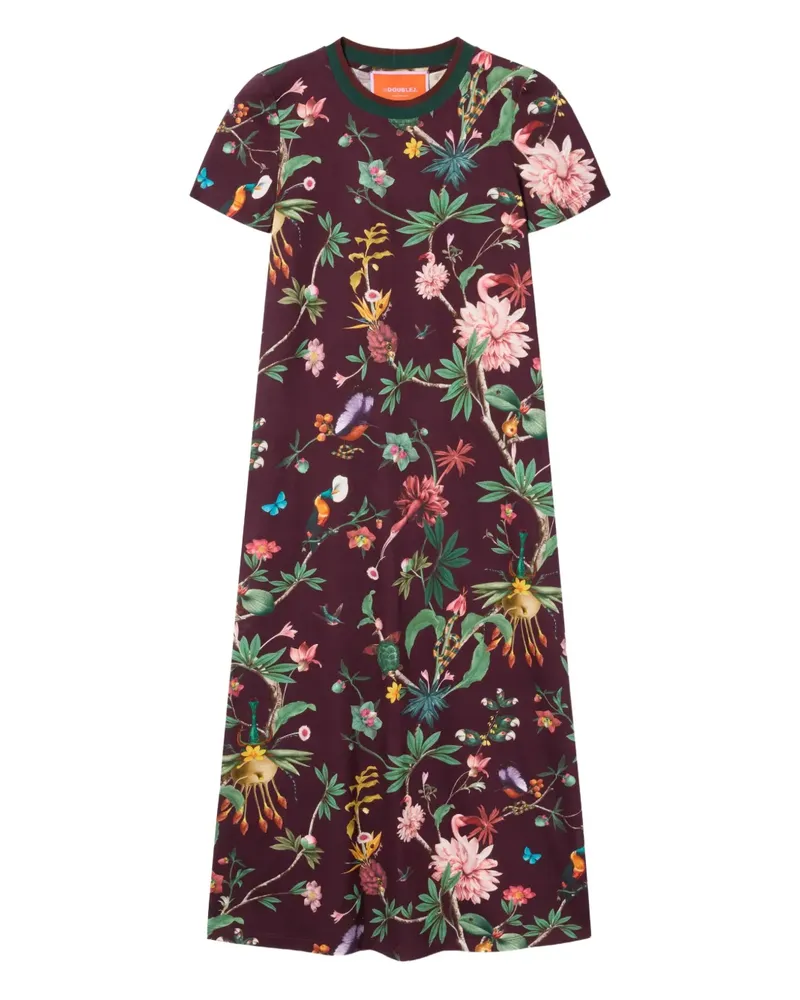 La DoubleJ Sporty Swing Kleid mit Blumen-Print - Violett Violett