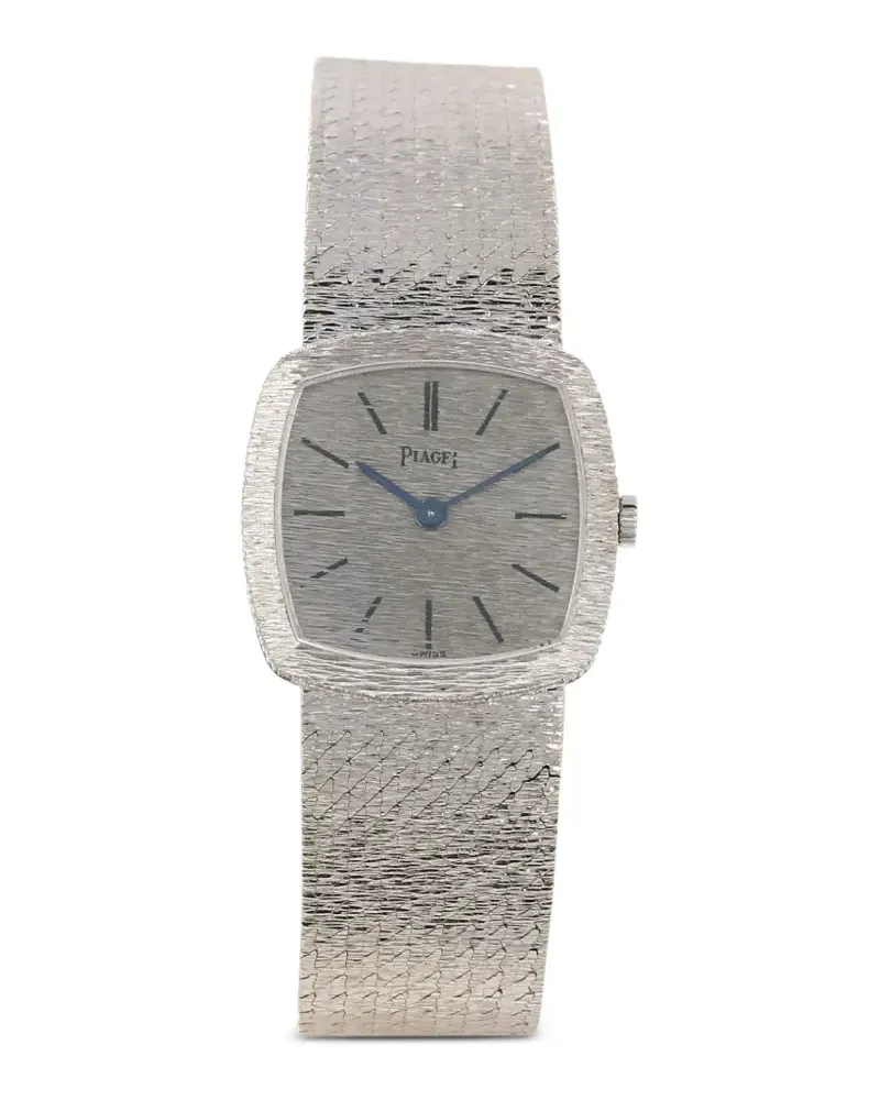Piaget 1970s Weißgoldarmbanduhr mit Kissenform - Silber Silber