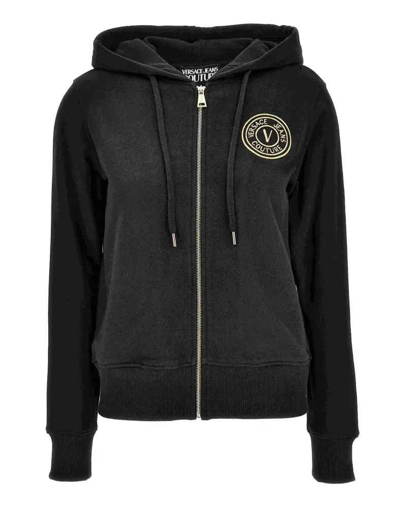 Versace Jeans Hoodie mit Logo-Patch - Schwarz Schwarz