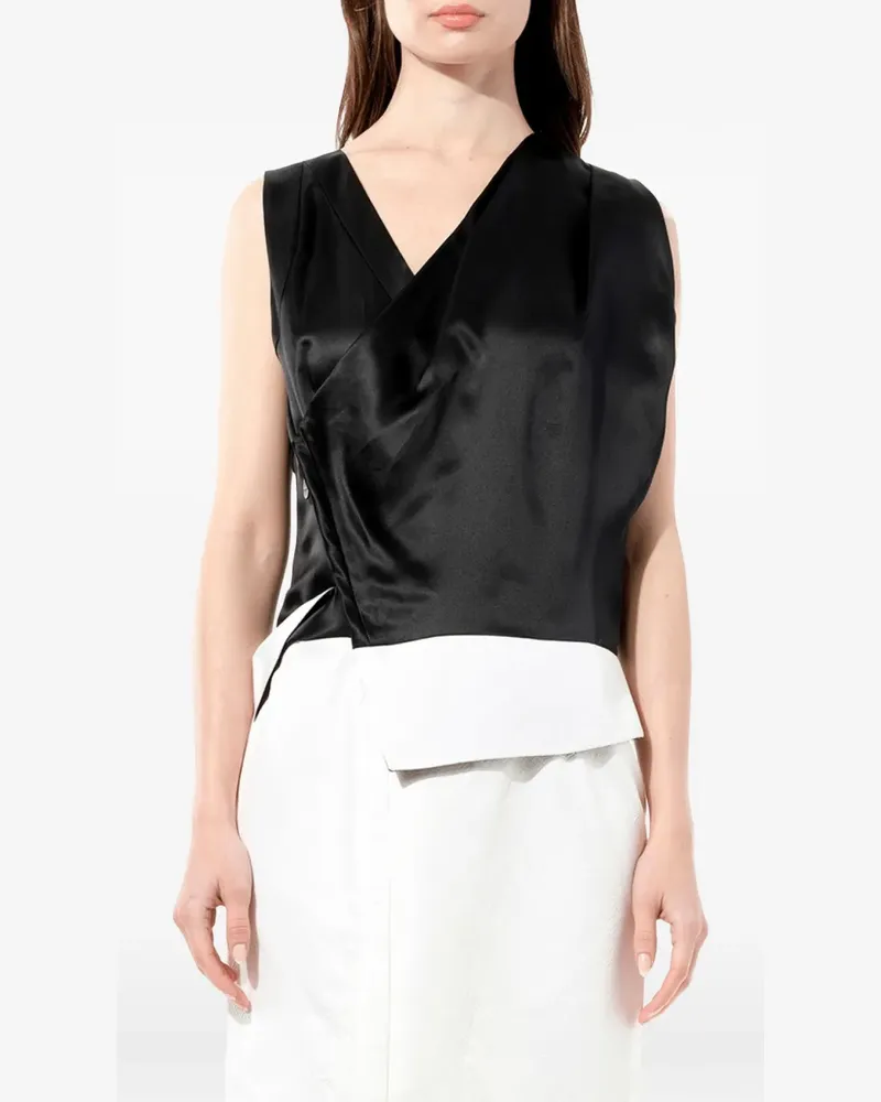 Balenciaga two-tone draped dress - Schwarz Schwarz