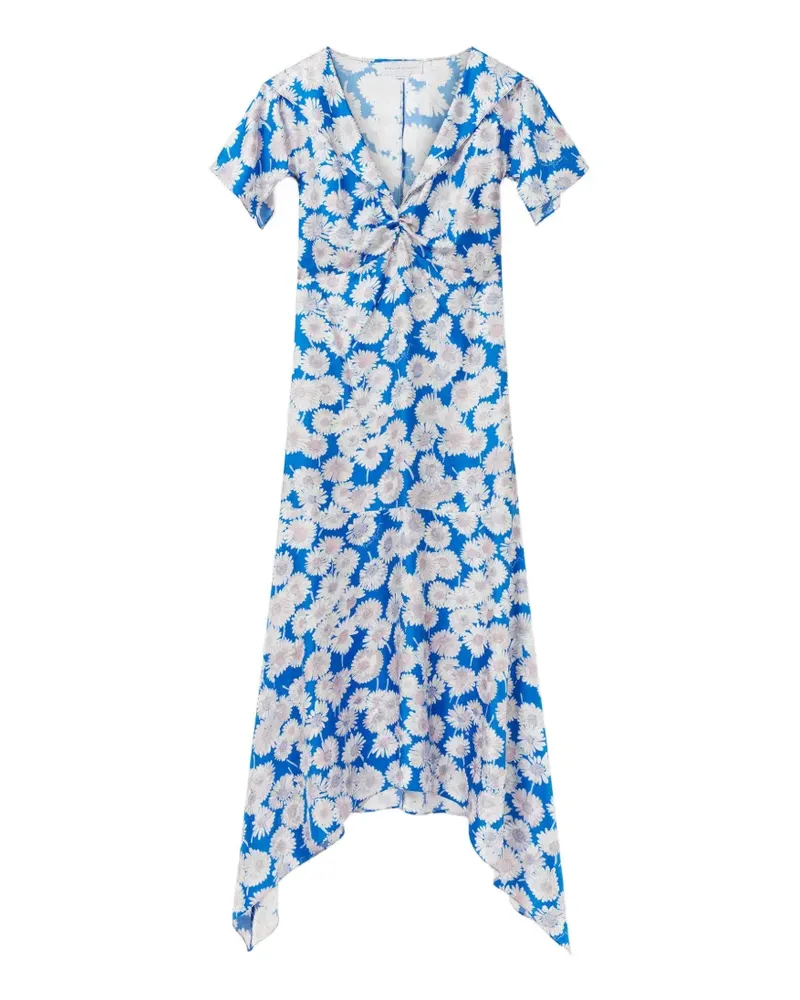 Stella McCartney Daisy floral-print silk dress - Blau Blau