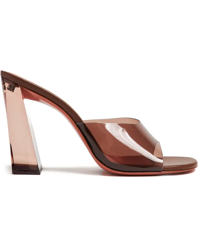Amina Muaddi Brigitte Mules 95mm - Braun Braun