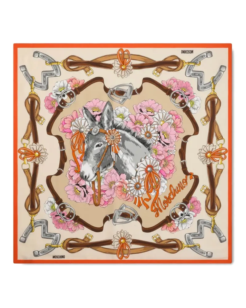 Moschino floral-print scarf - Nude Nude