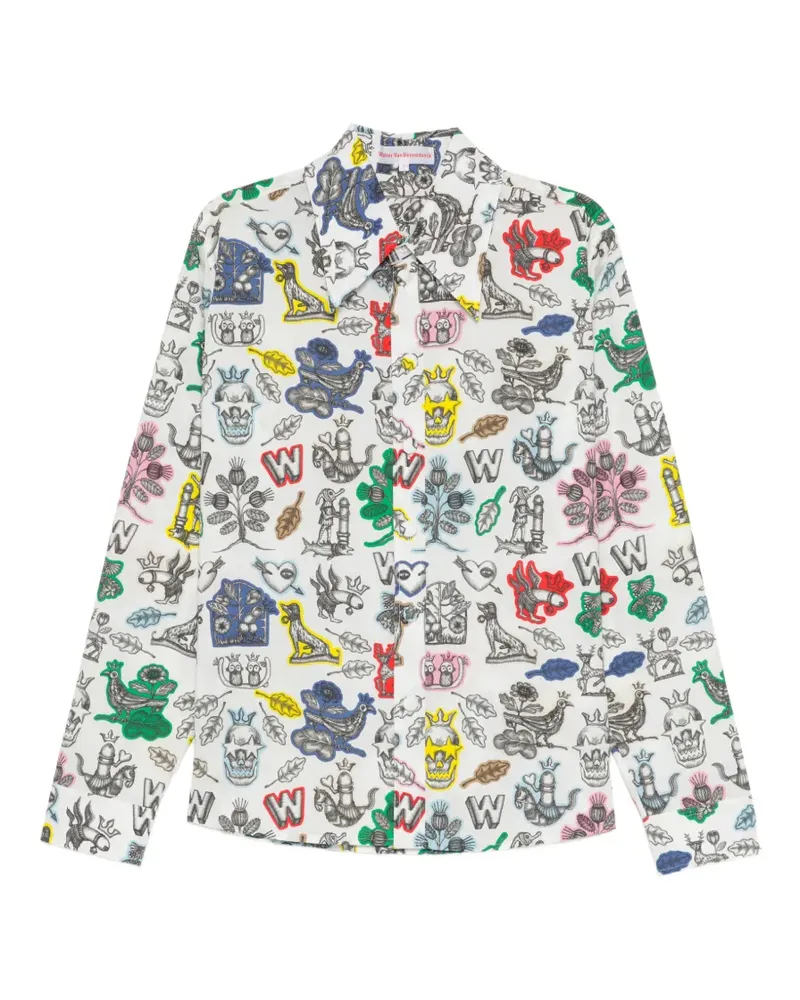 Walter van Beirendonck Hemd mit grafischem Print - Weiß Weiß