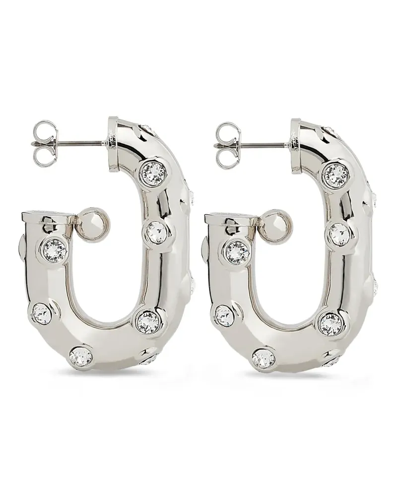 Paco Rabanne XL Link Ohrringe mit Strass - Silber Silber