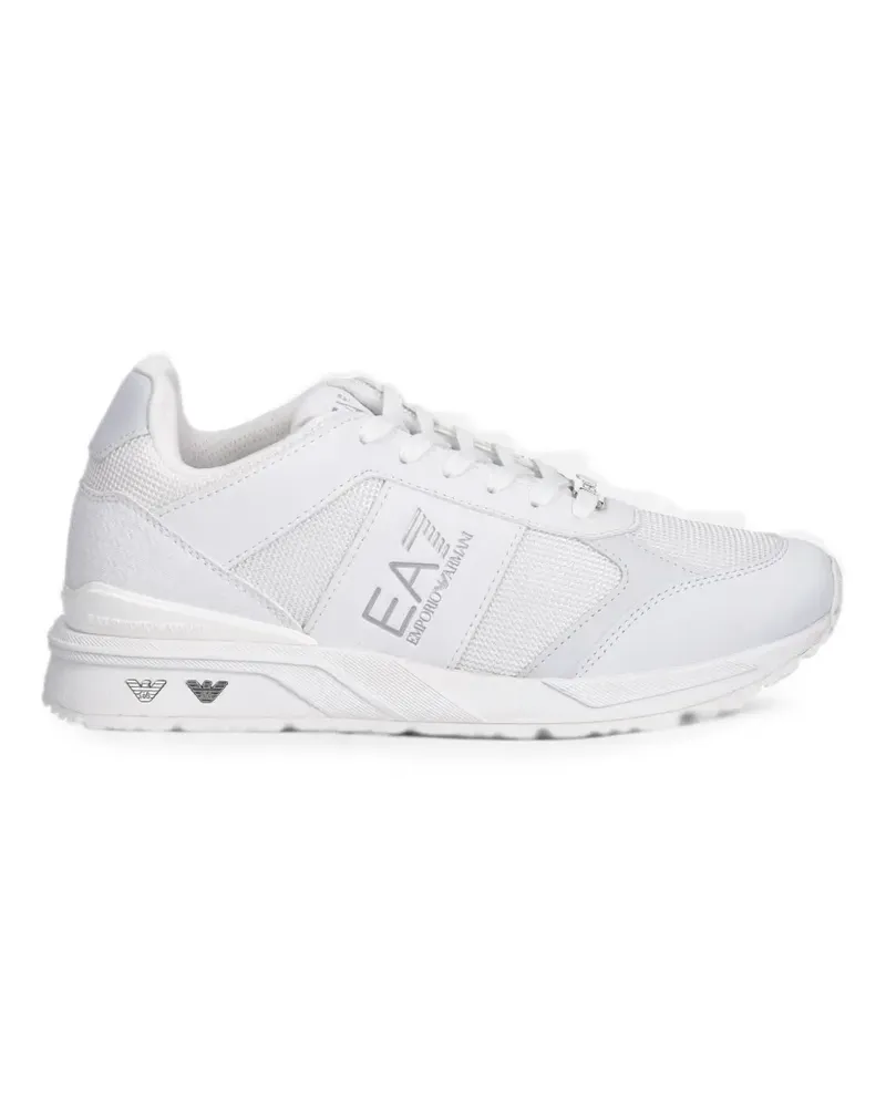 EA7 logo-print panelled sneakers - Weiß Weiß