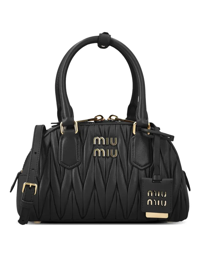 Miu Miu matelassé leather tote bag - Schwarz Schwarz