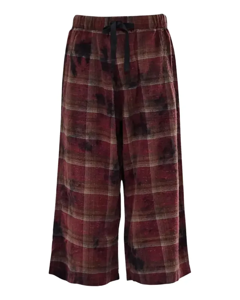 R13 Karierte Hose mit Bleach-Effekt - Violett Violett
