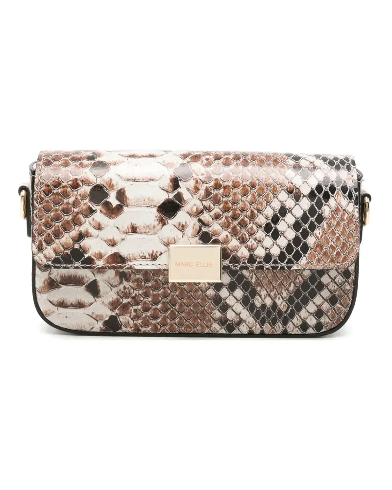 MARC ELLIS snakeskin-effect shoulder bag - Nude Nude