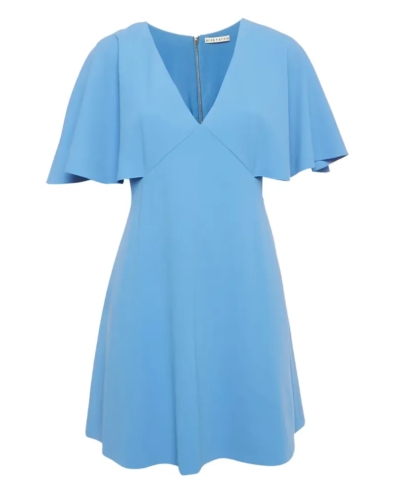 Alice + Olivia cape-sleeves mini dress - Blau Blau