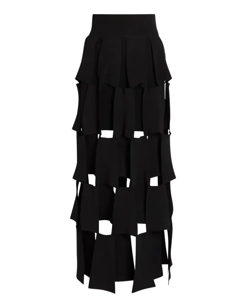 A.W.A.K.E. laser-cut panelled maxi skirt - Schwarz Schwarz