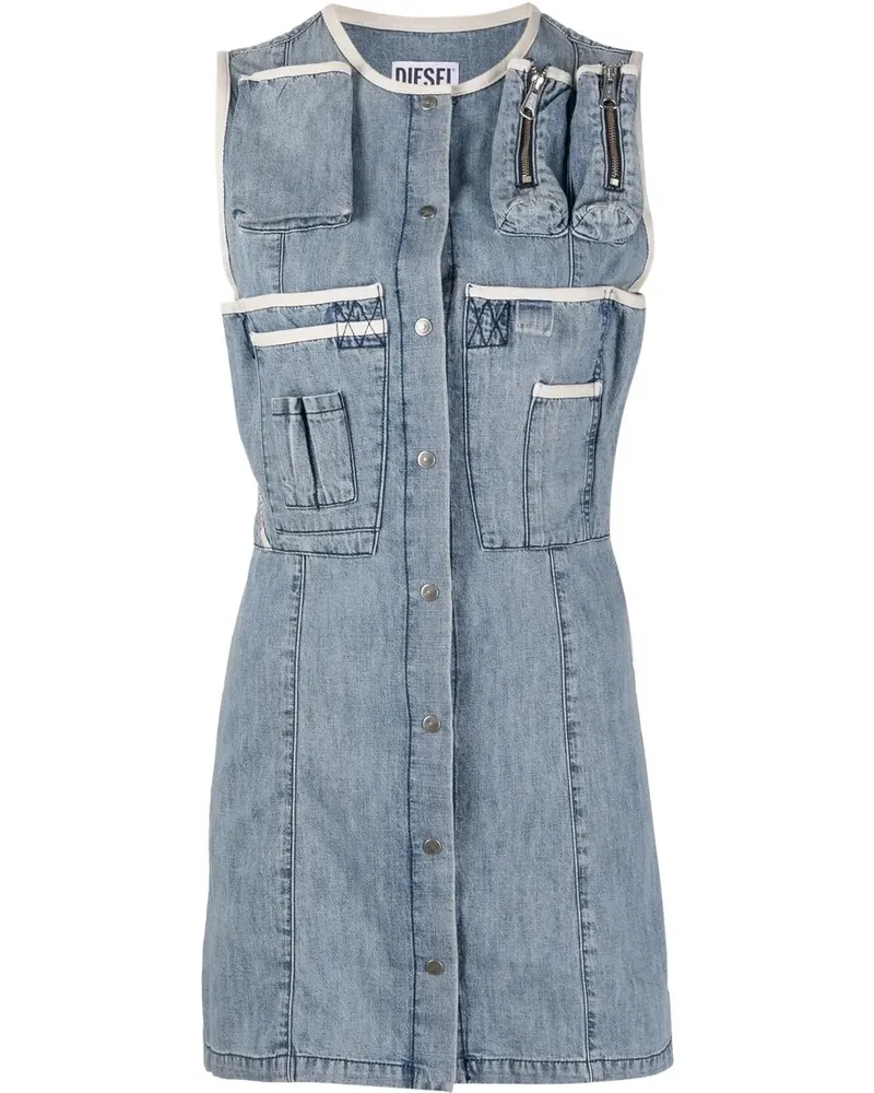 Diesel Jeanskleid mit aufgesetzten Taschen - Blau Blau
