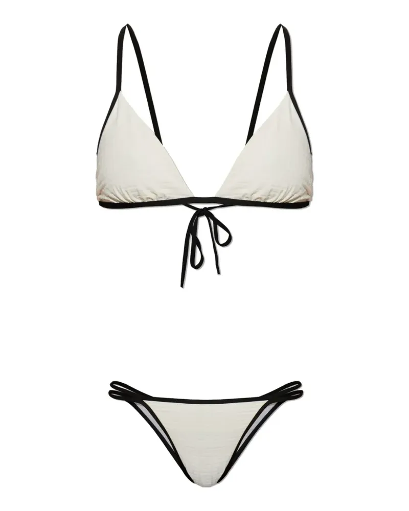 Balmain monogram lycra swimsuit - Nude Nude