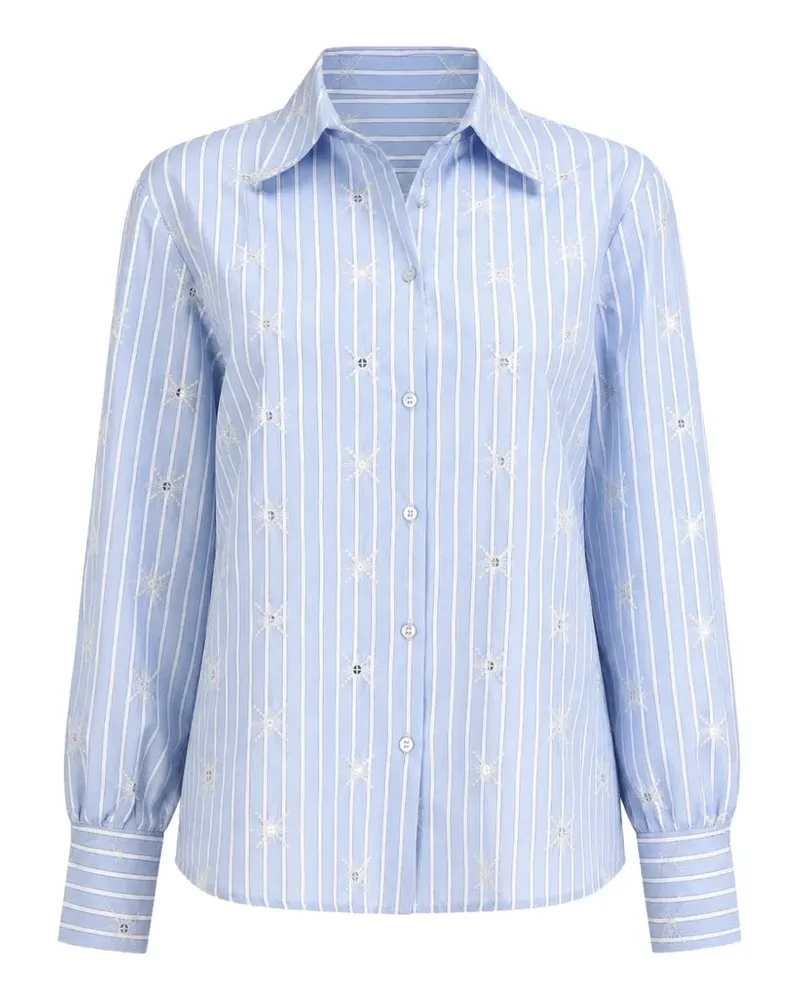 Compagnia Italiana Gestreiftes Hemd mit Stickerei - Blau Blau